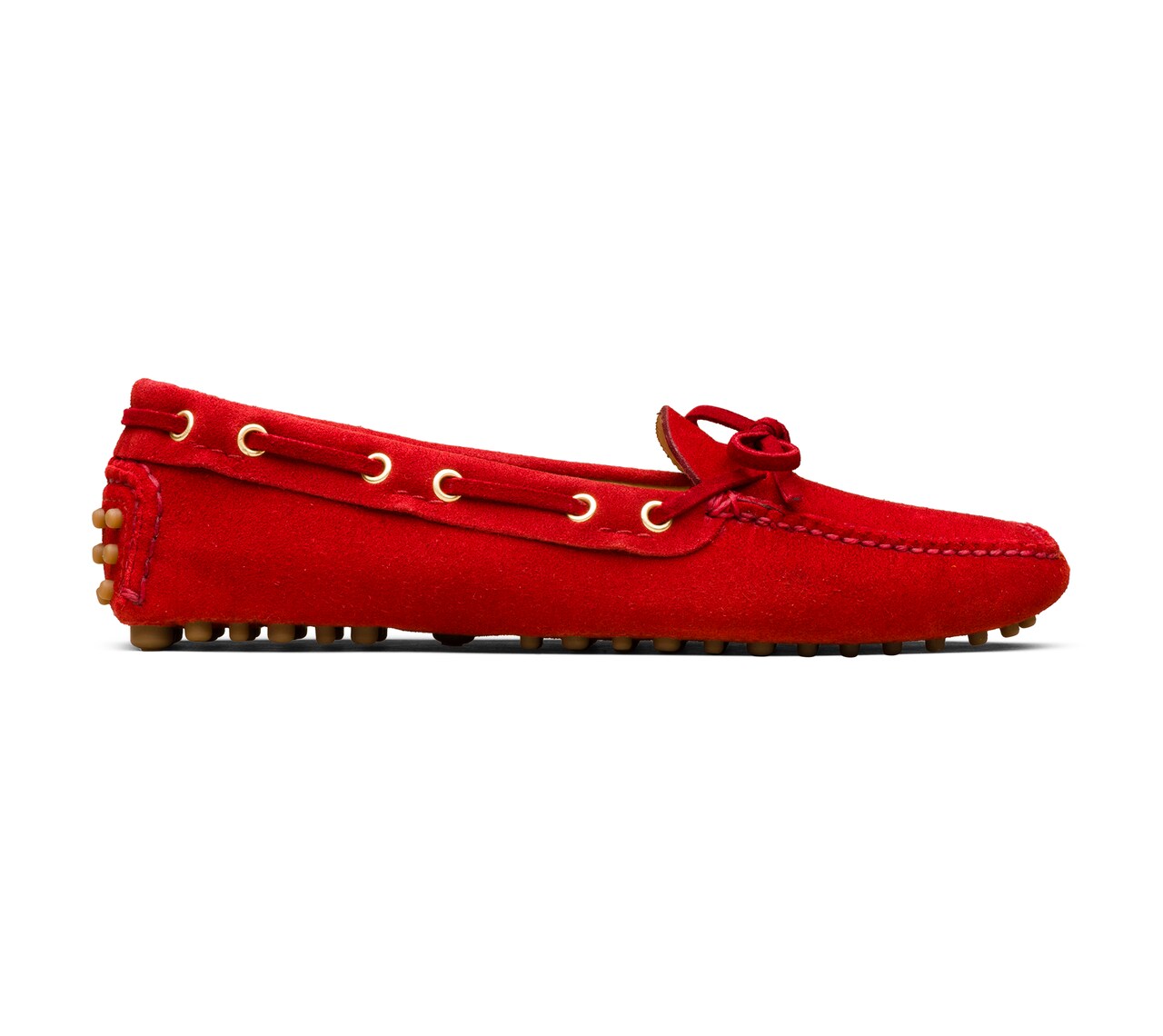 SUEDE DRIVING SHOES SCARLET
