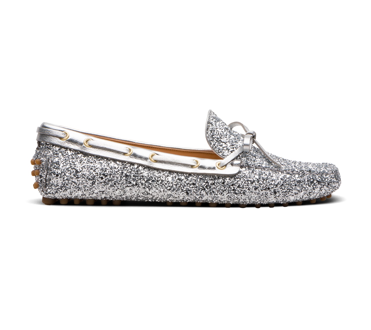 GLITTER DRIVING SHOES SILVER