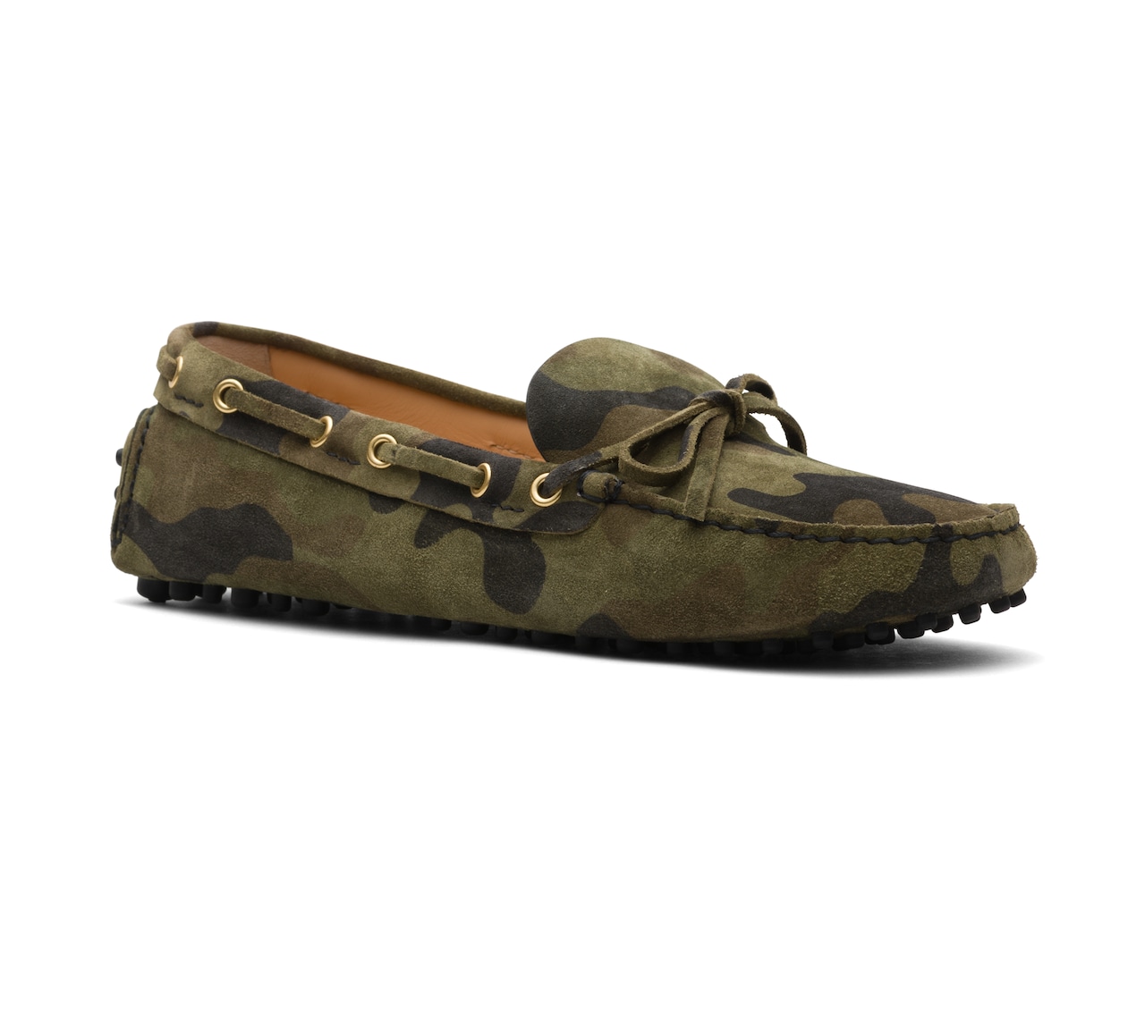 CAMOUFLAGE PRINTED SUEDE DRIVING SHOES CAMOUFLAGE GREEN