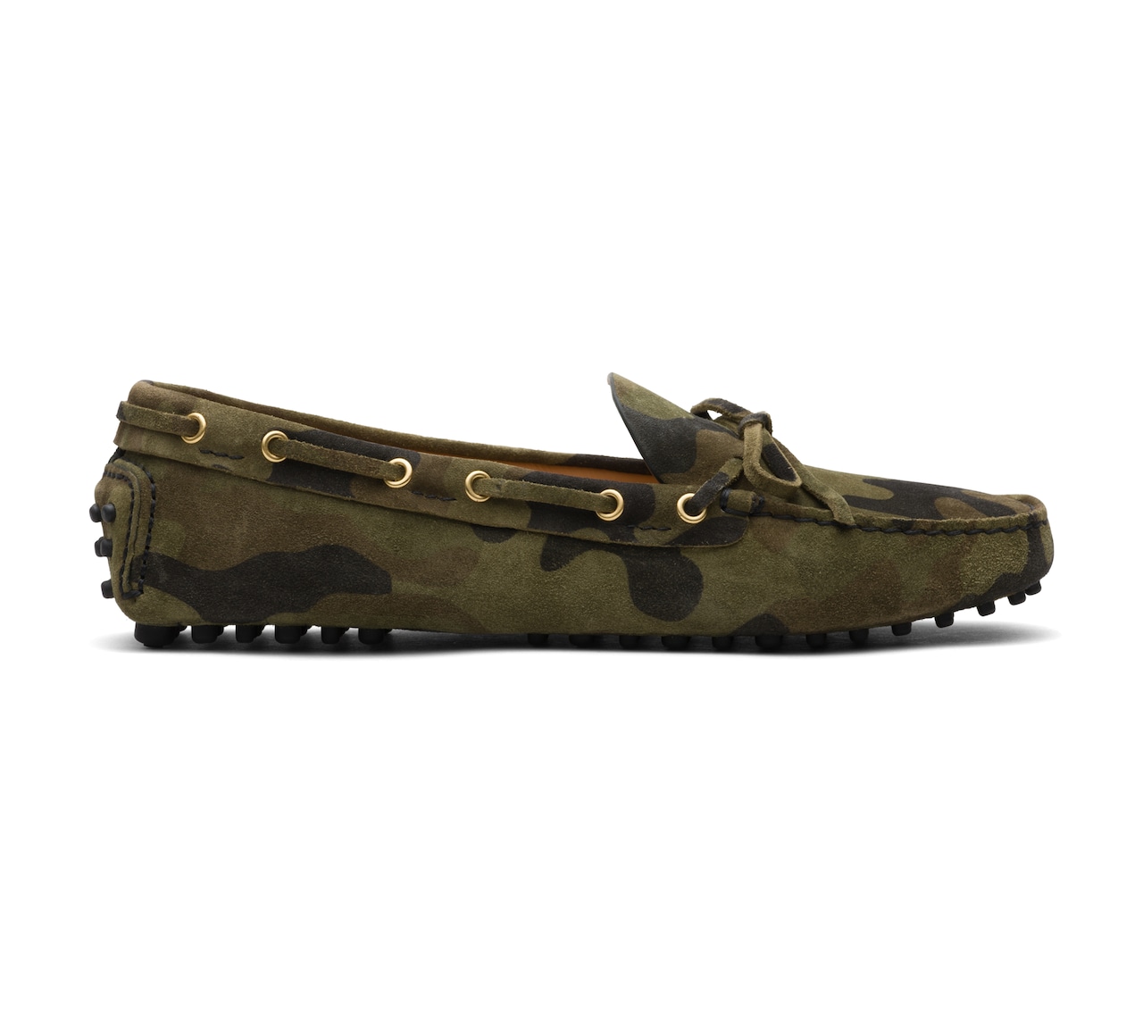 CAMOUFLAGE PRINTED SUEDE DRIVING SHOES CAMOUFLAGE GREEN