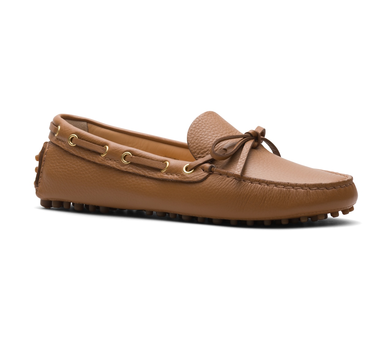 SOFT GRAINED LEATHER DRIVING SHOES LIGHT TAN