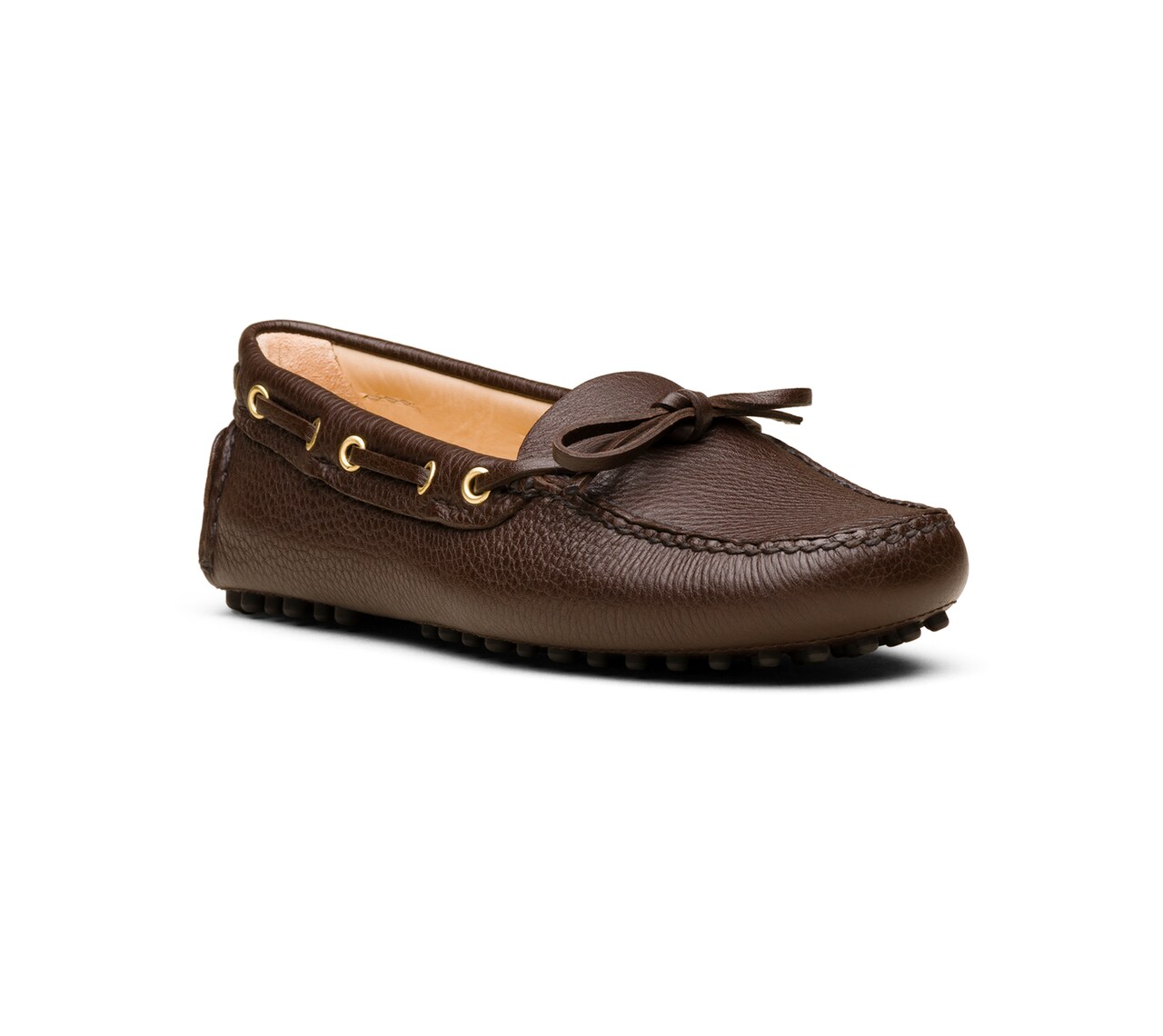 SOFT GRAINED LEATHER DRIVING SHOES COFFEE