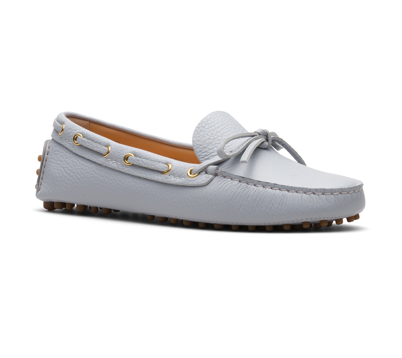 SOFT GRAINED LEATHER DRIVING SHOES CORNFLOWER