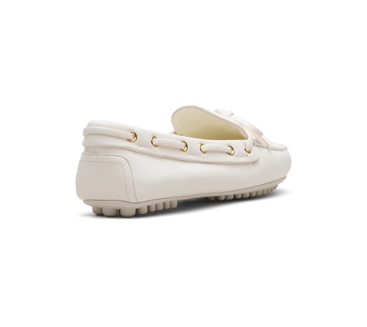 Womens white top driving moccasins