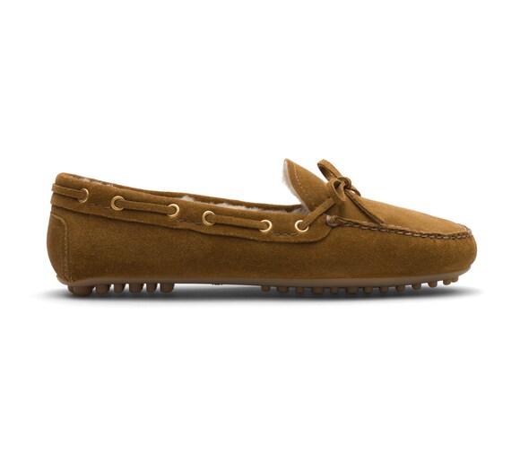 SUEDE LUX DRIVING SHOES WITH FUR LINING