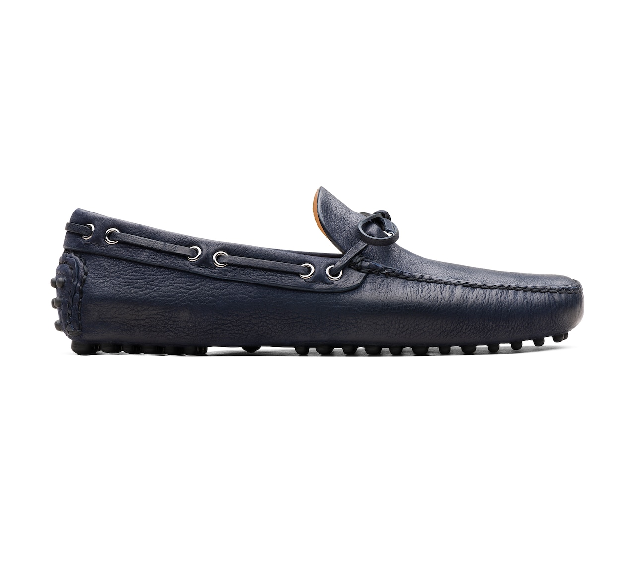 white leather driving shoes