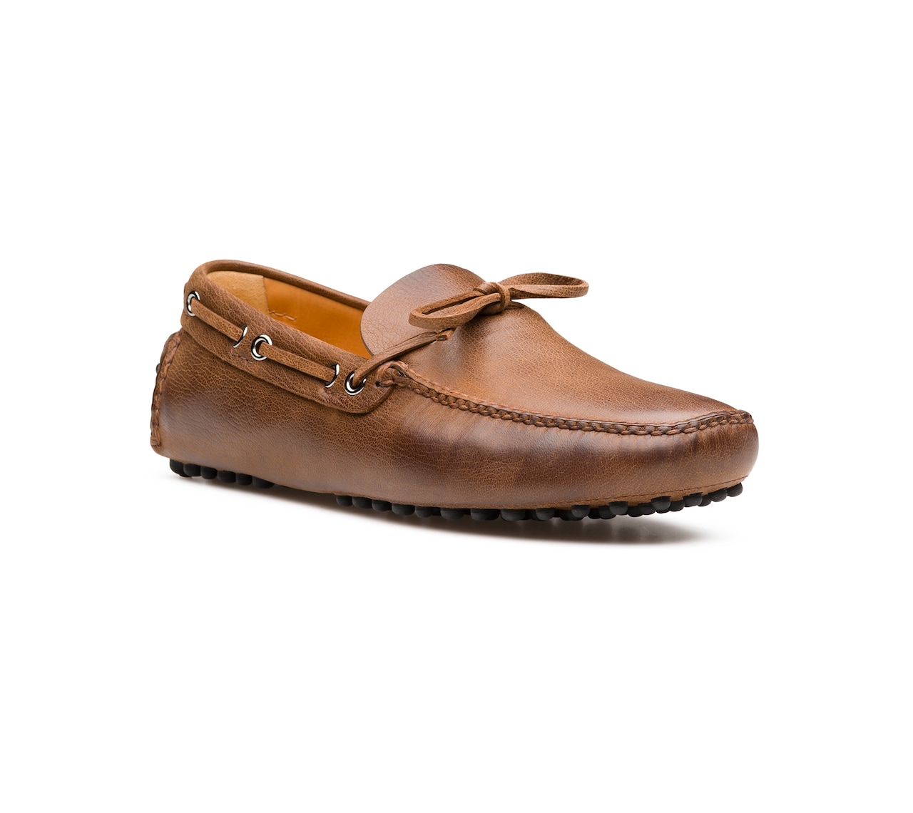 SOFT ANTIQUE GOAT LEATHER DRIVING SHOES CAMEL BROWN