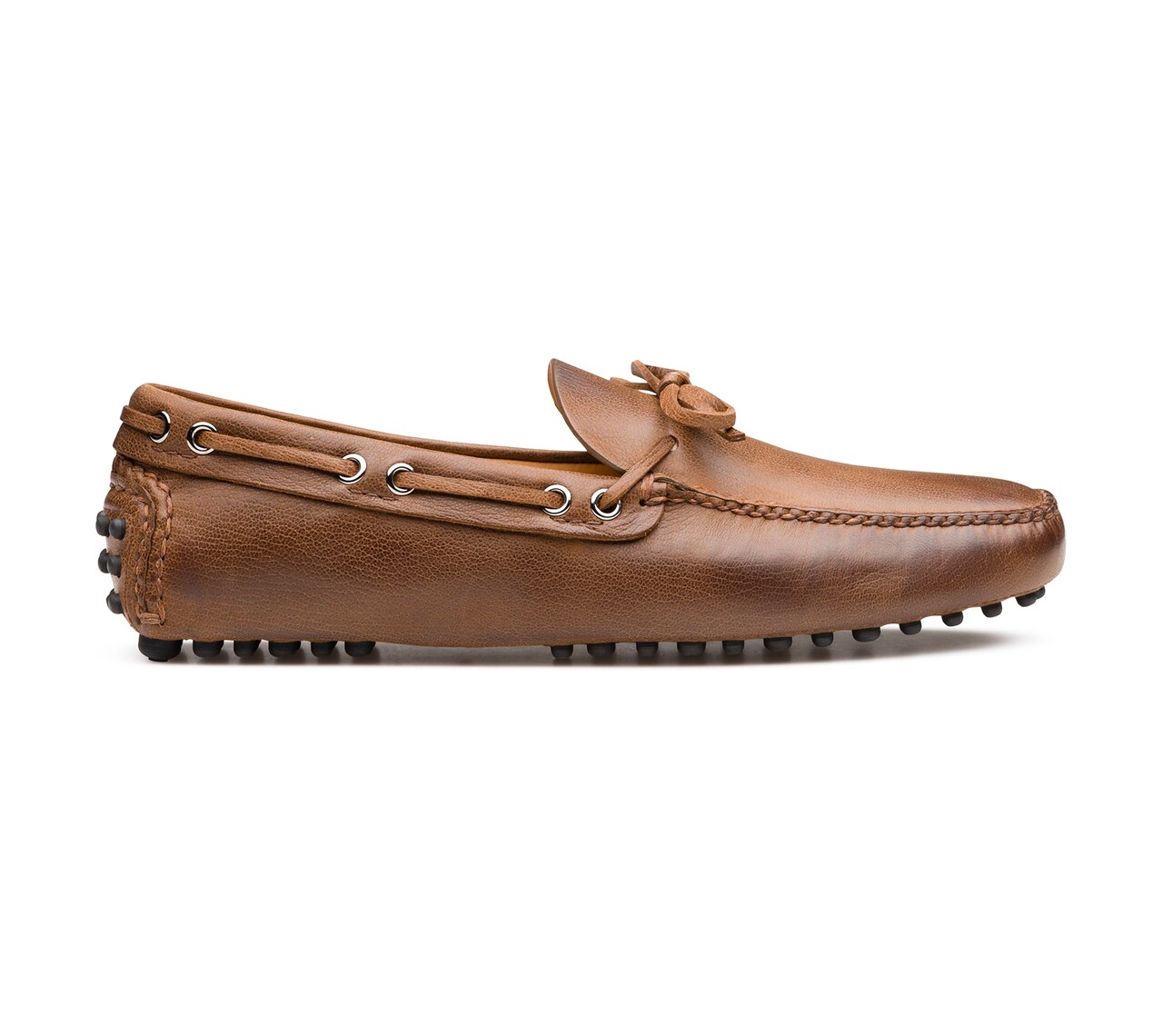 SOFT ANTIQUE GOAT LEATHER DRIVING SHOES CAMEL BROWN