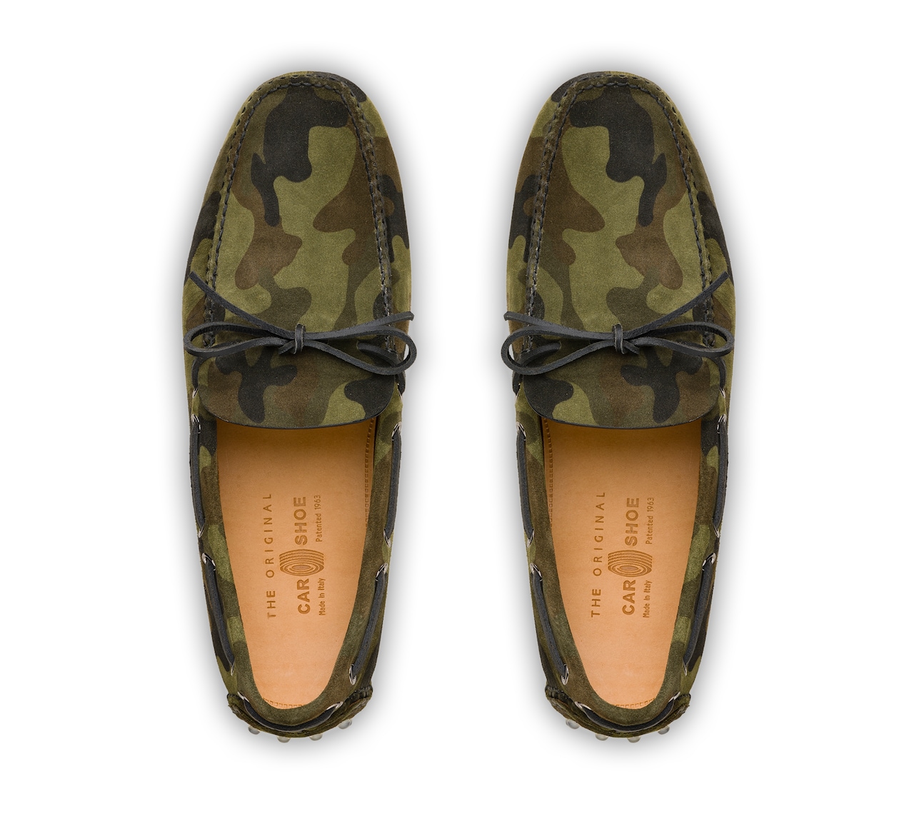 CAMOUFLAGE PRINTED SUEDE DRIVING SHOES