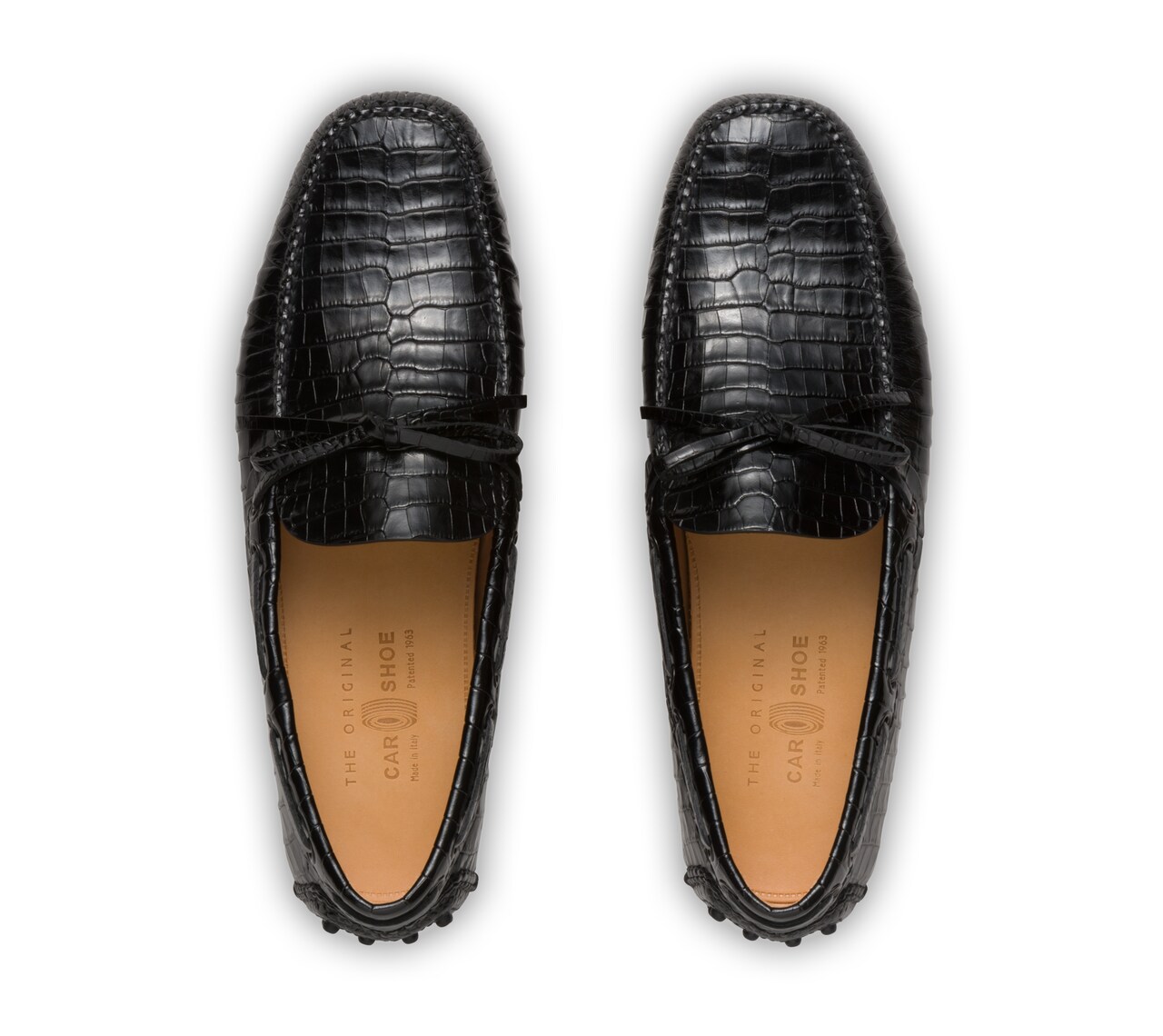 PRINT CROCODILE LEATHER DRIVING SHOES