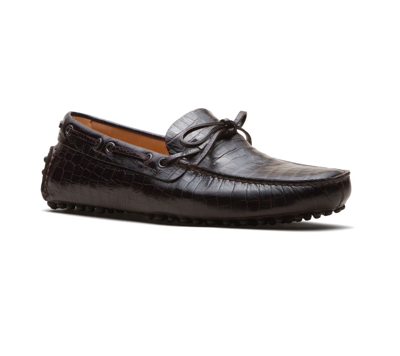 PRINT CROCODILE LEATHER DRIVING SHOES SIENNA