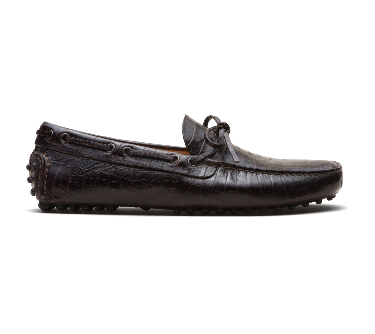PRINT CROCODILE LEATHER DRIVING SHOES SIENNA