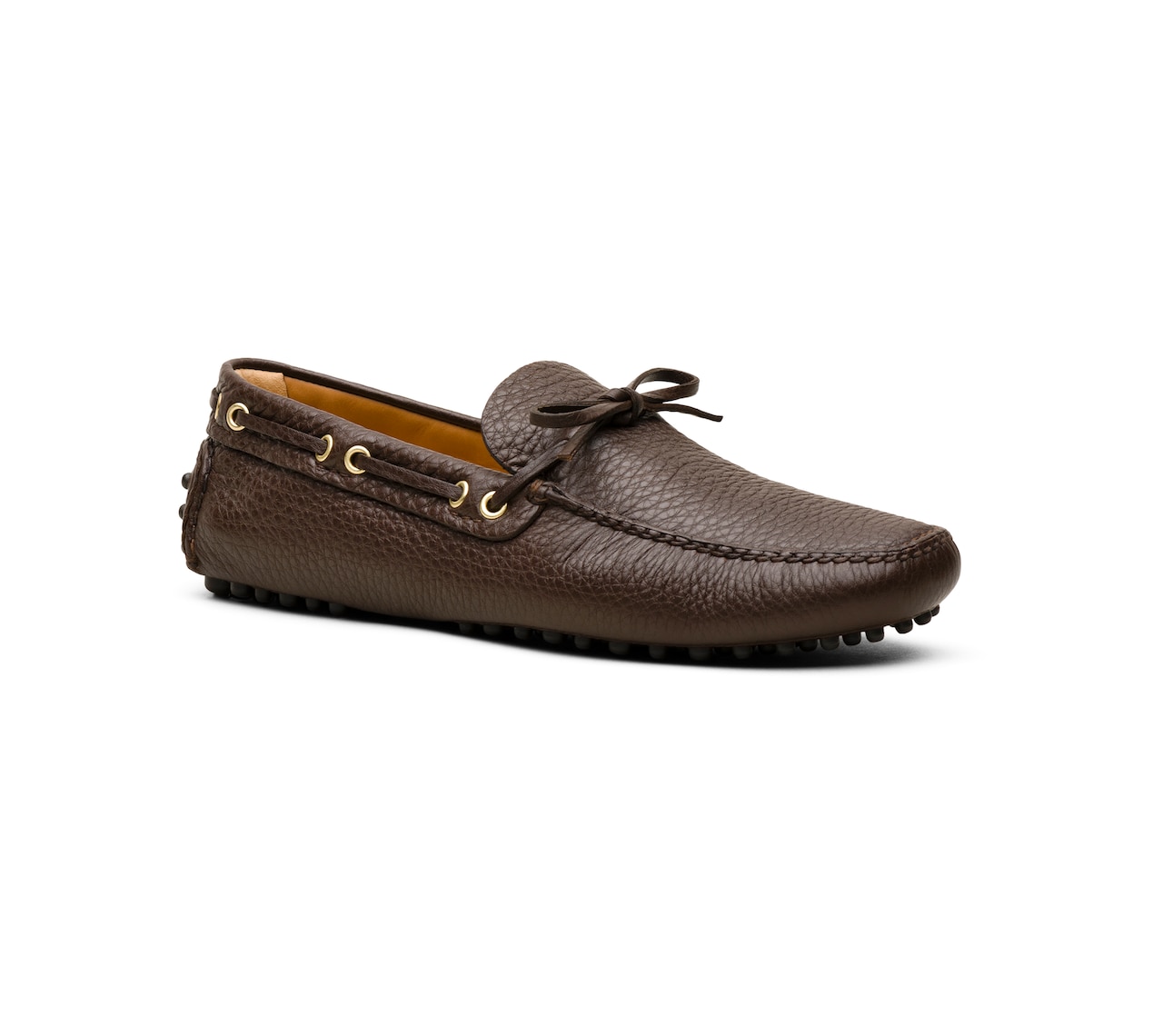 SOFT GRAINED LEATHER DRIVING SHOES COFFEE