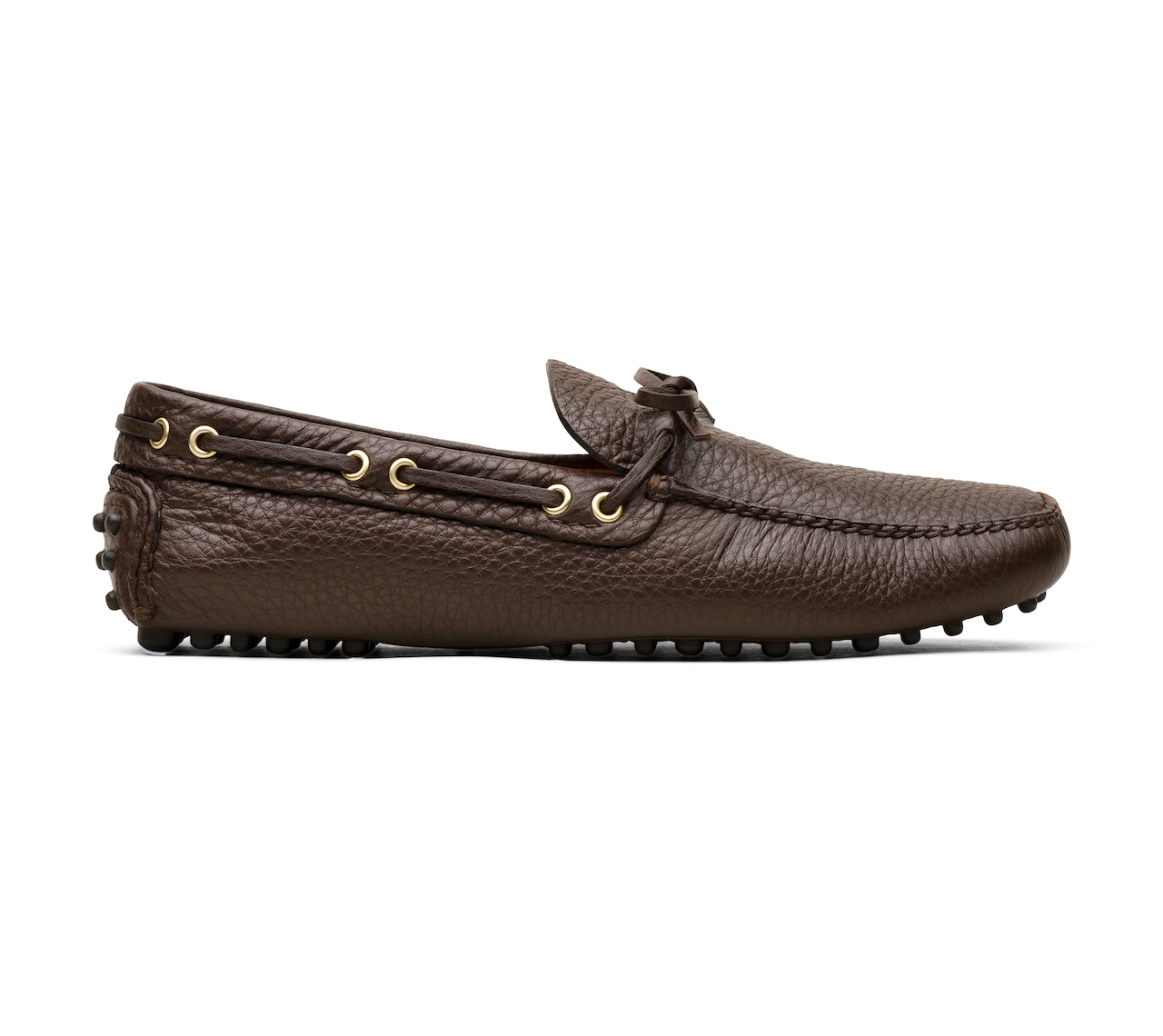 SOFT GRAINED LEATHER DRIVING SHOES COFFEE