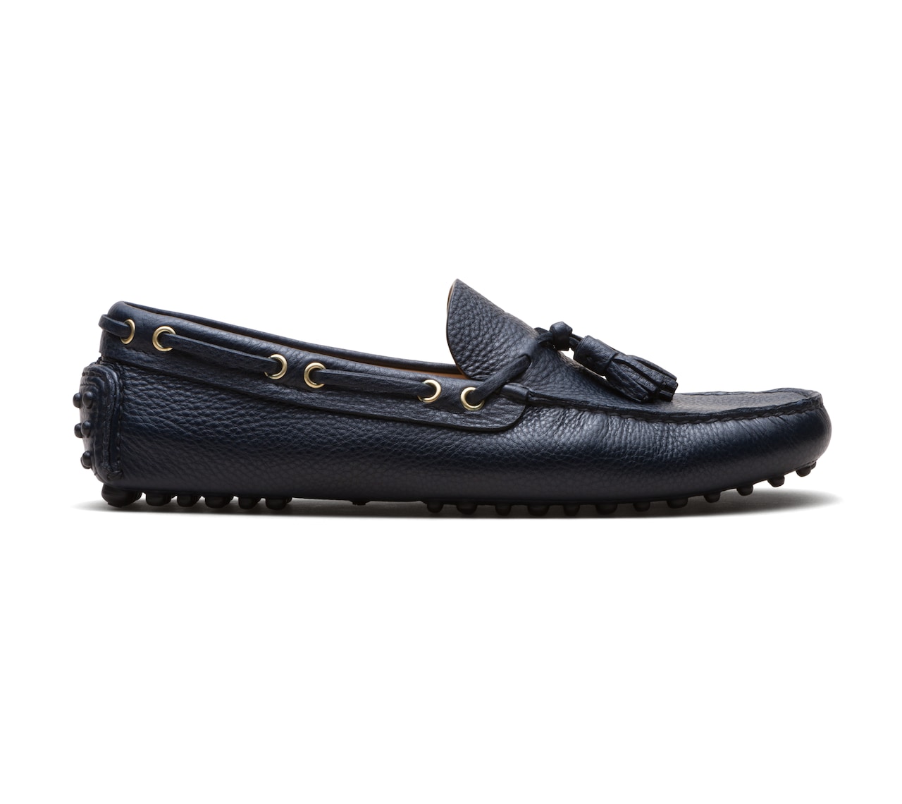SOFT GRAINED LEATHER DRIVING SHOES NAVY