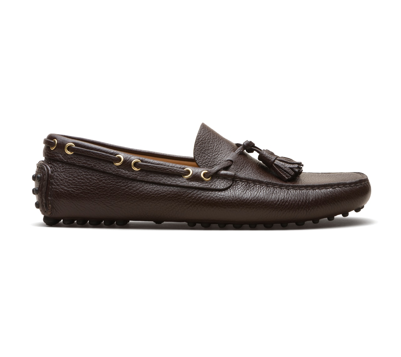 SOFT GRAINED LEATHER DRIVING SHOES COFFEE