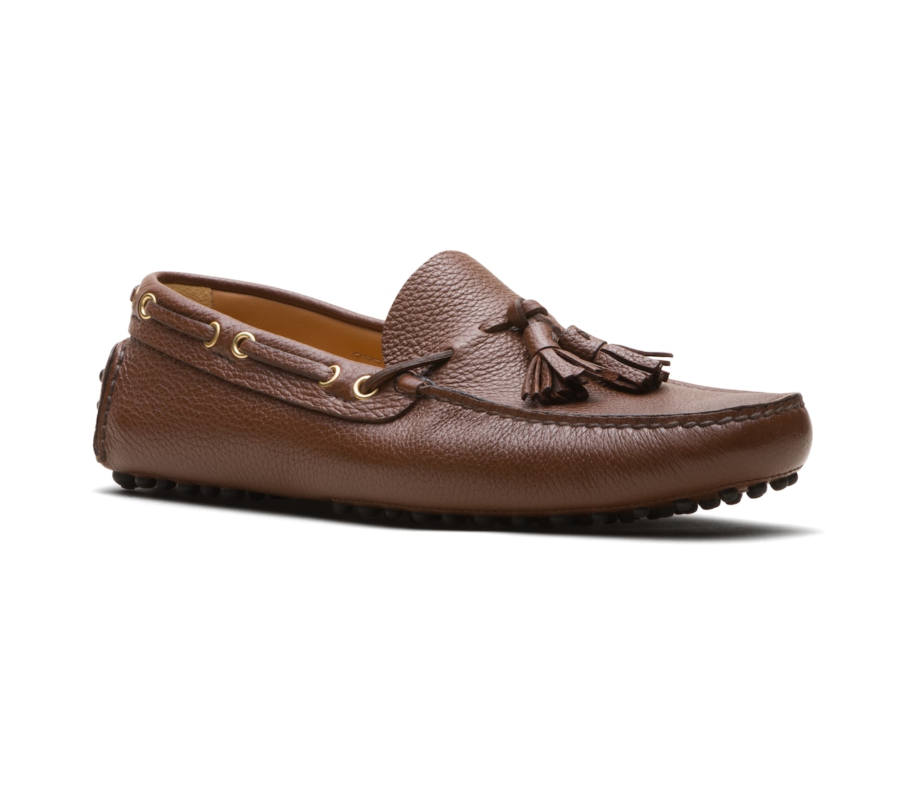 SOFT GRAINED LEATHER DRIVING SHOES HAZELNUT BROWN