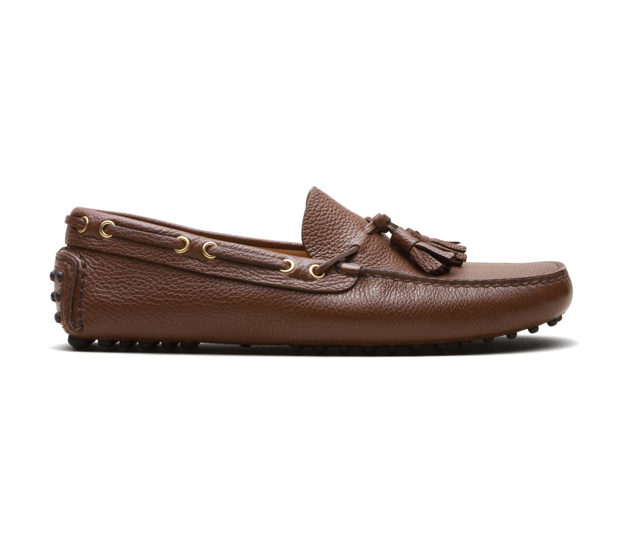 SOFT GRAINED LEATHER DRIVING SHOES HAZELNUT BROWN