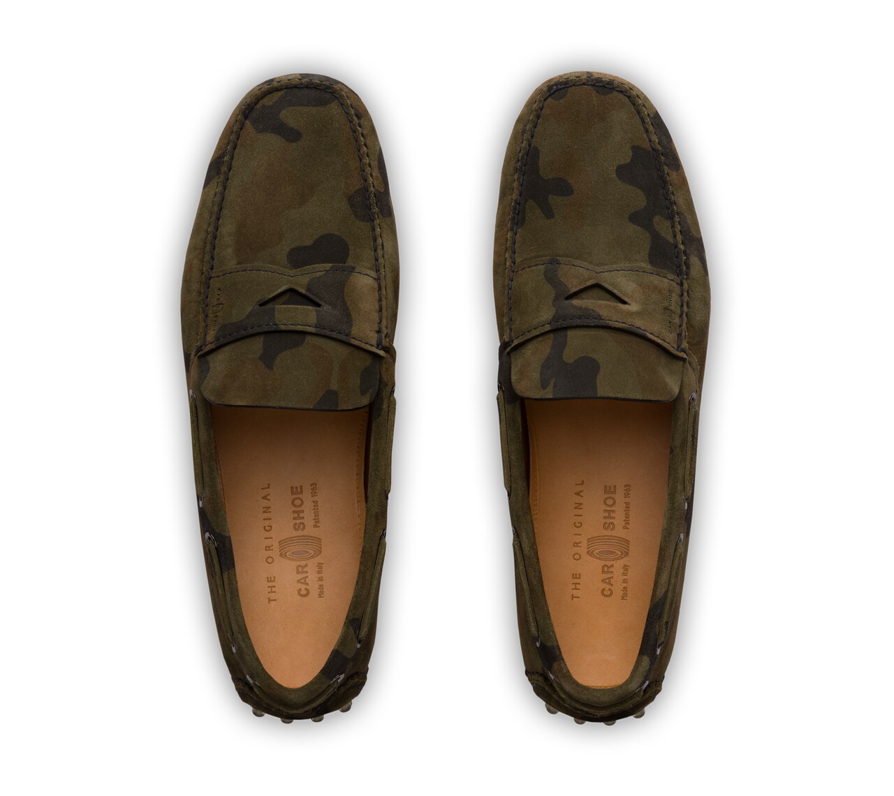 CAMOUFLAGE PRINTED SUEDE DRIVING SHOES