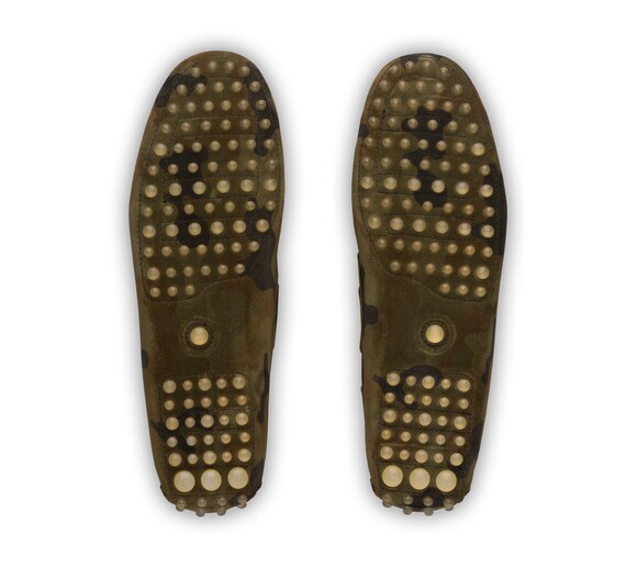 CAMOUFLAGE PRINTED SUEDE DRIVING SHOES