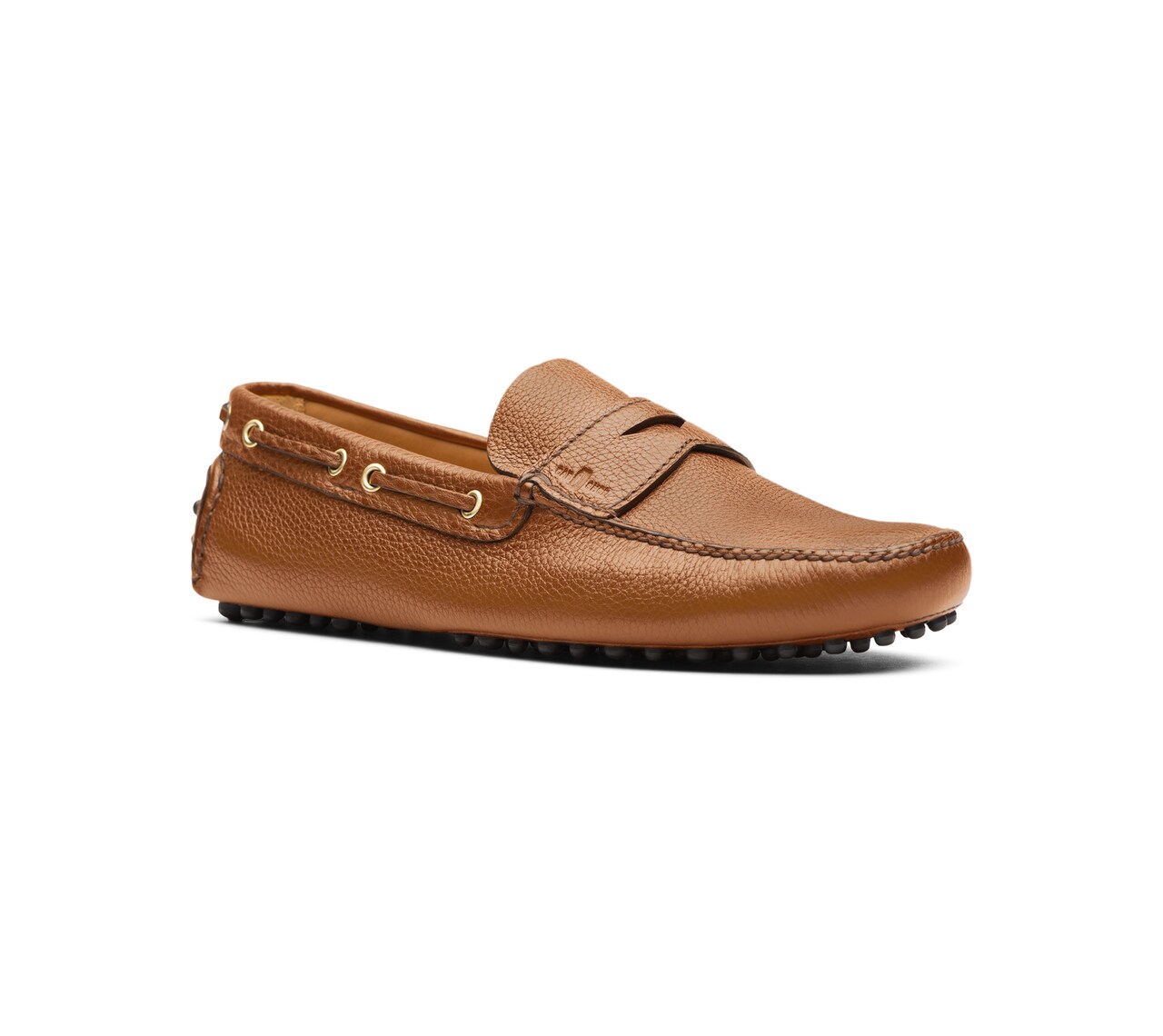 SOFT GRAINED LEATHER DRIVING SHOES HAZELNUT BROWN