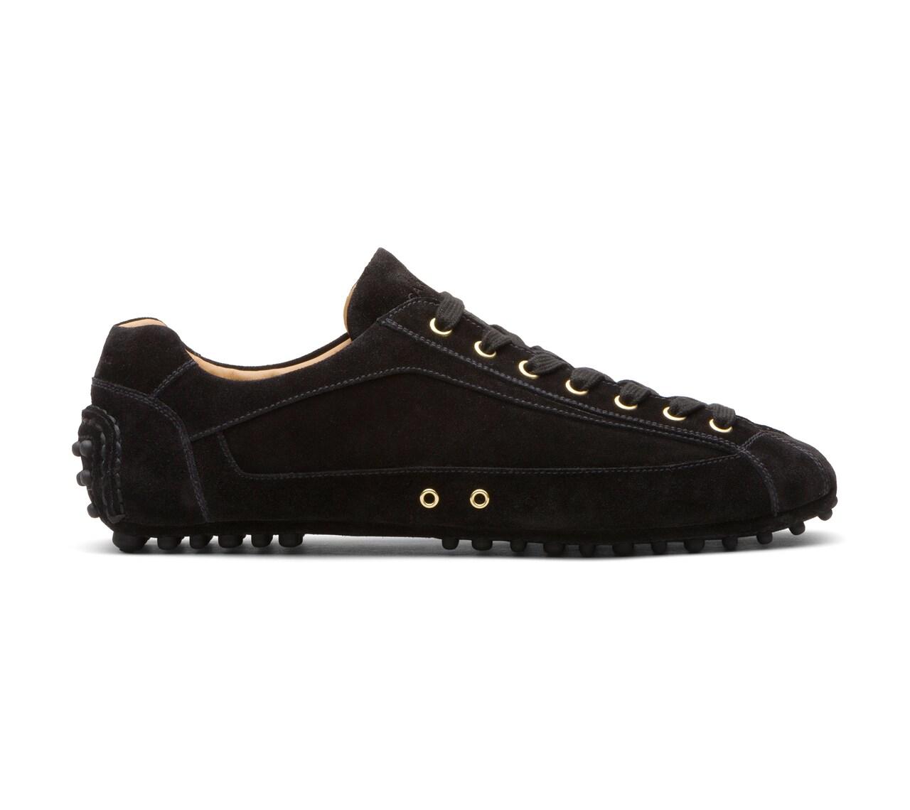 SUEDE LACE UP DRIVING SHOES BLACK