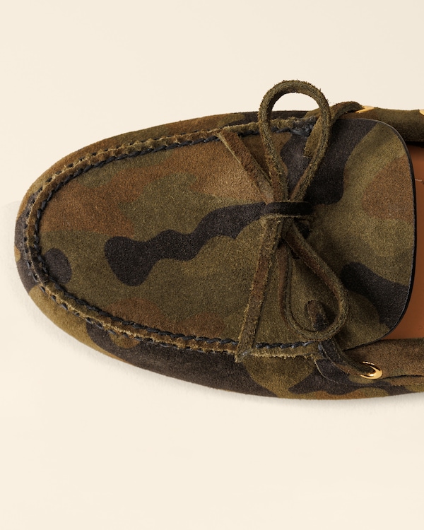 Woman The Original camo print suede driving shoes Camouflage Green