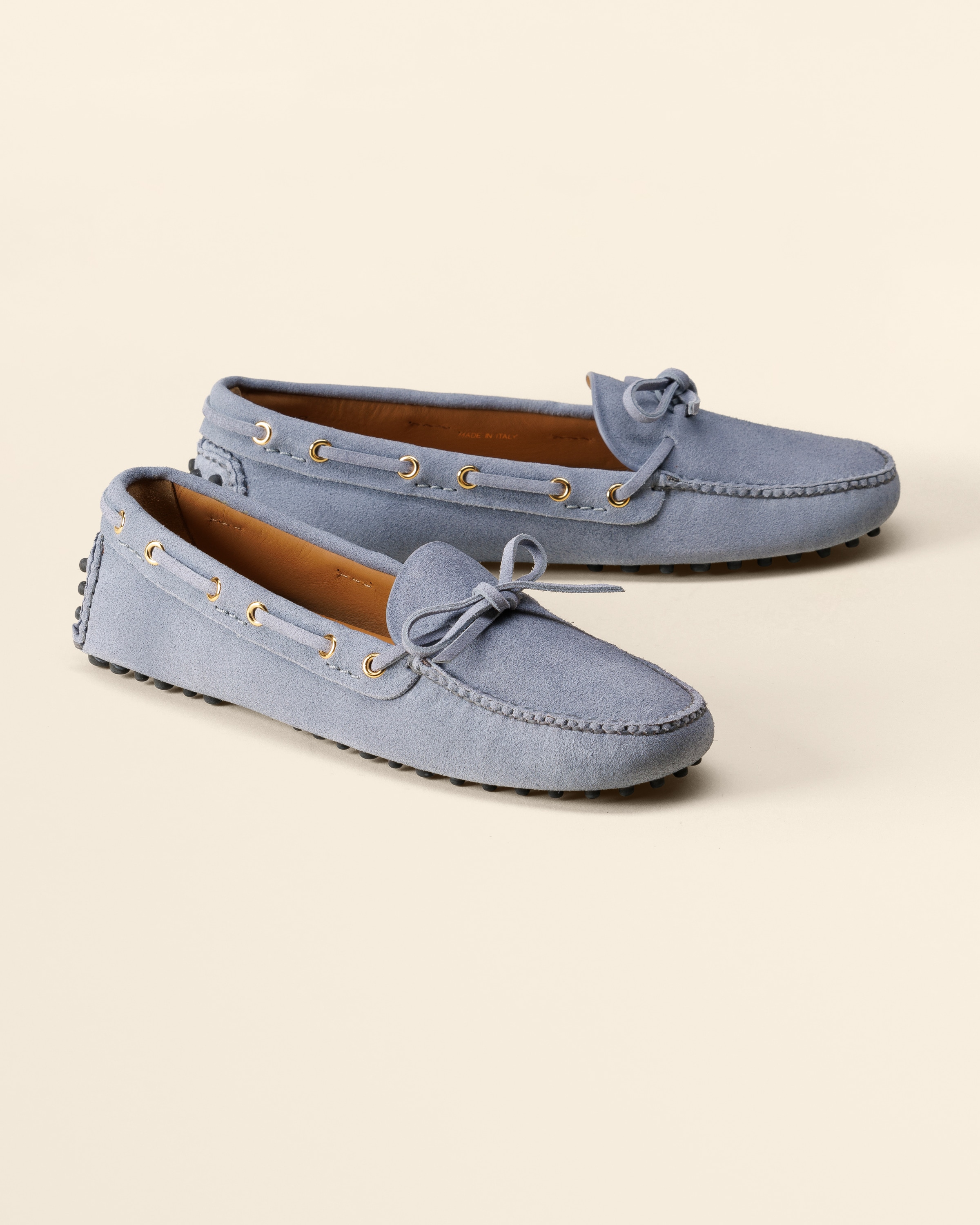 ローファー・オックスフォード CAR SHOE Women Laced up Shoes KDD006 F 024 E1D F0237 BLUE Women's Leather Driving Shoes The Original deer print