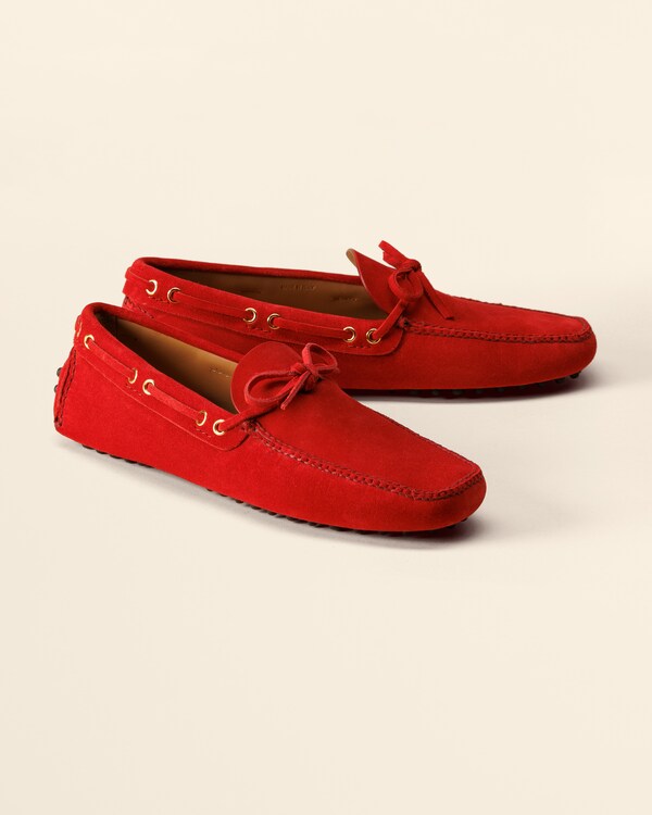 Man The Original suede driving shoes Fiery Red