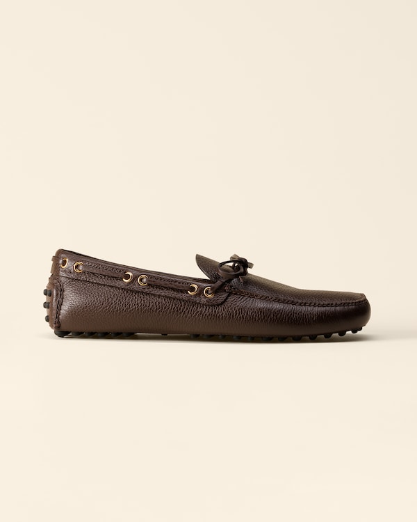 Man The Original deer print calfskin driving shoes Coffee